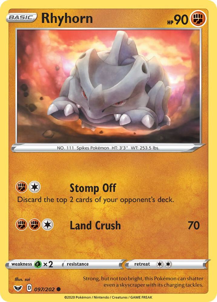Rhyhorn (097) [SWSH01: Sword & Shield Base Set - 097/202]