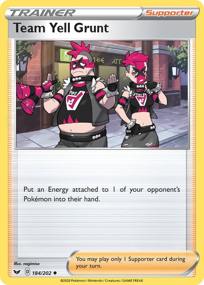 Team Yell Grunt [SWSH01: Sword & Shield Base Set - 184/202]