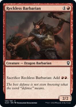 Reckless Barbarian [Commander Legends: Battle for Baldur's Gate - 193]