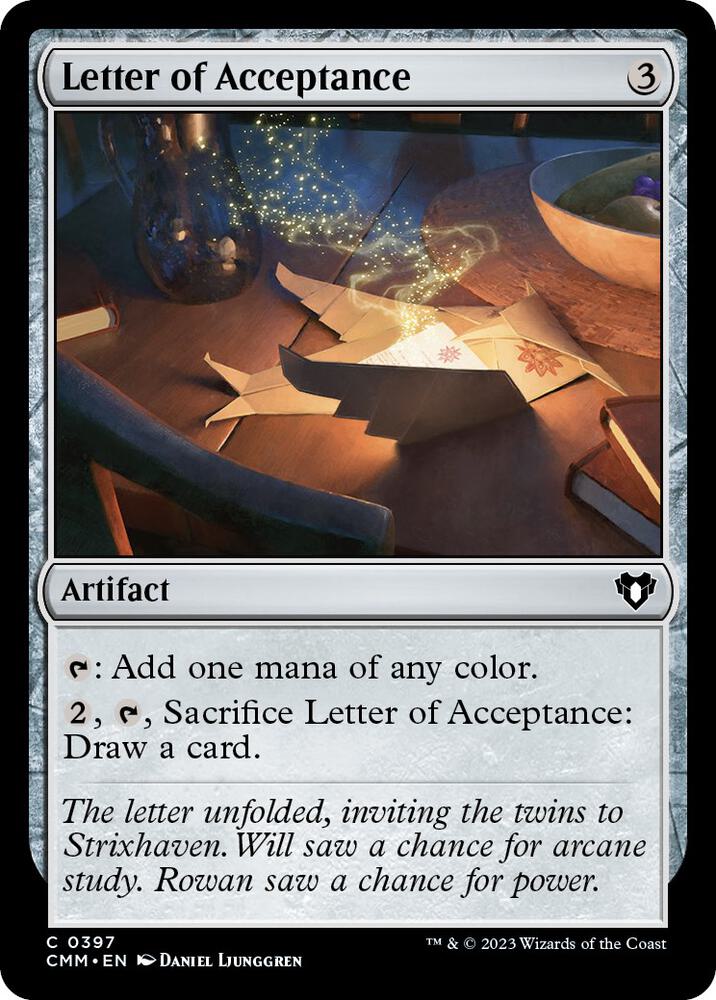 Letter of Acceptance [Commander Masters - 397]
