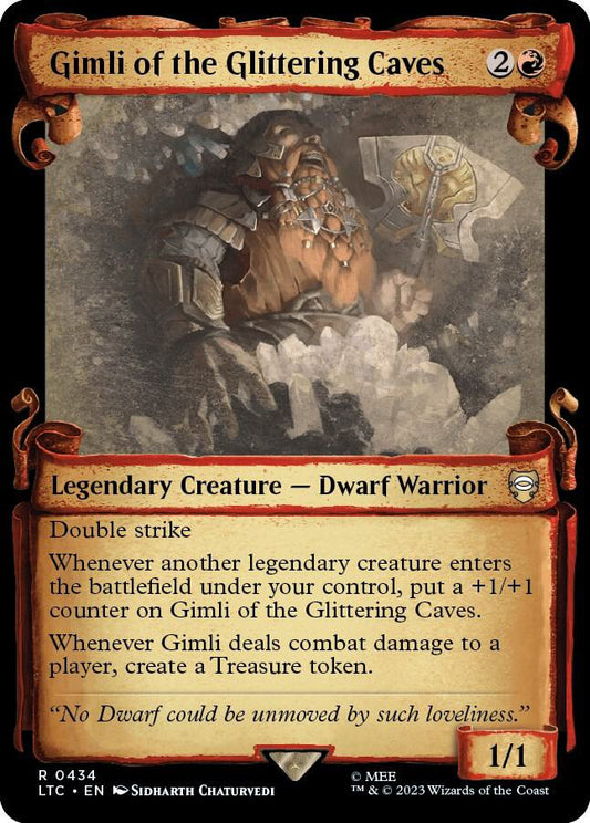 Gimli of the Glittering Caves (Showcase Scrolls) [Commander: The Lord of the Rings: Tales of Middle-earth - 434]