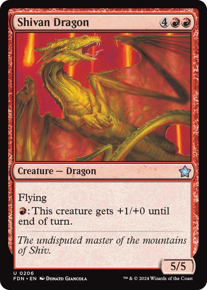 Shivan Dragon (0206) [Foundations - 206]